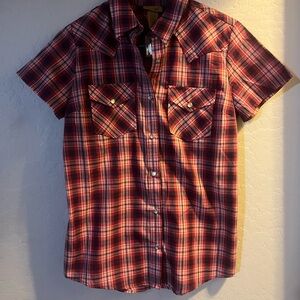 Wrangler Red Casual Button Down Shirt